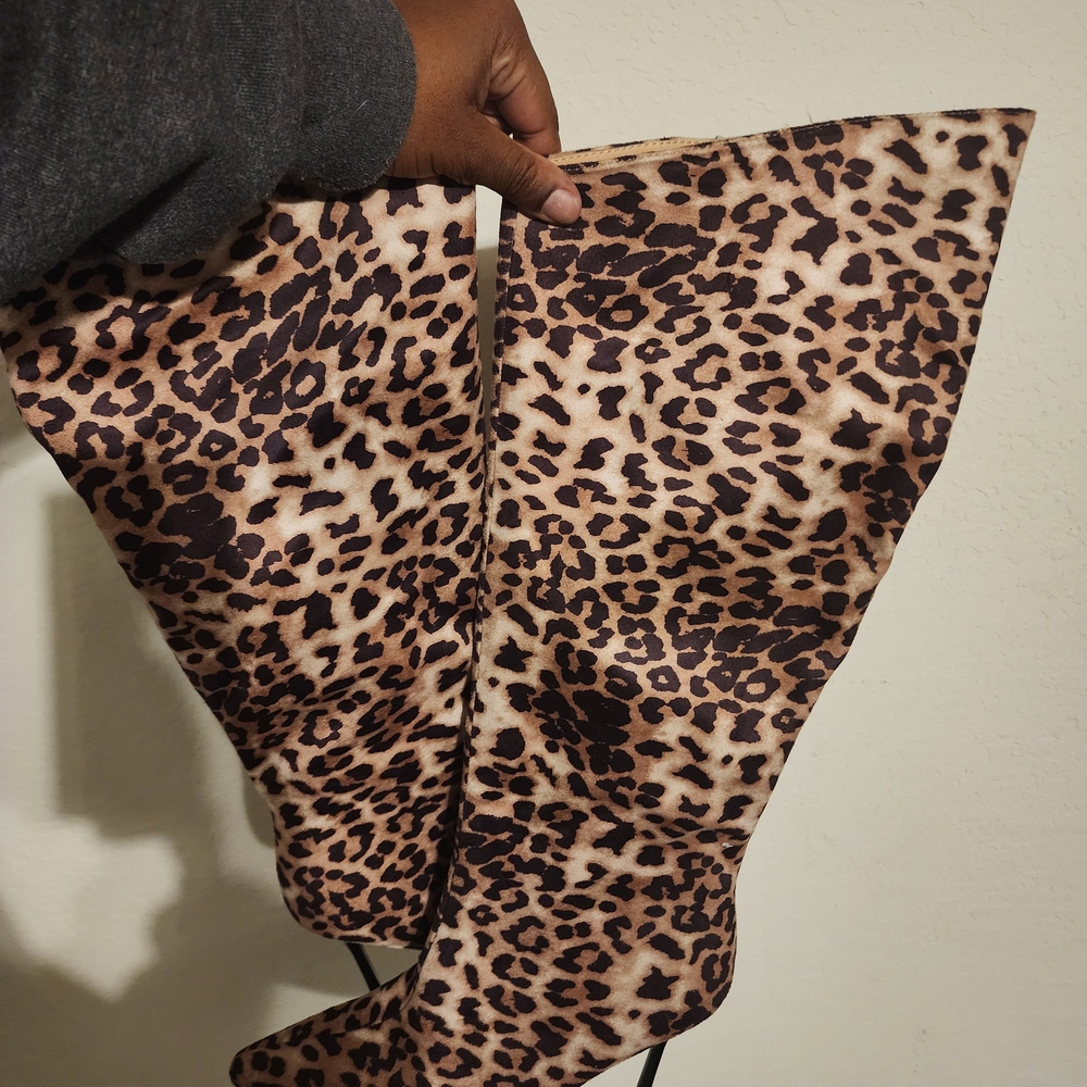 Fashion Nova Leopard Print Heeled Boots